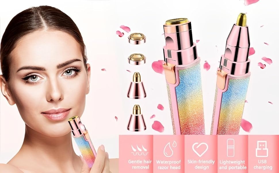 Flawless 2 in 1 Electric Eyebrow Trimmer and Shaver, Rechargeable Hair Remover for All Parts