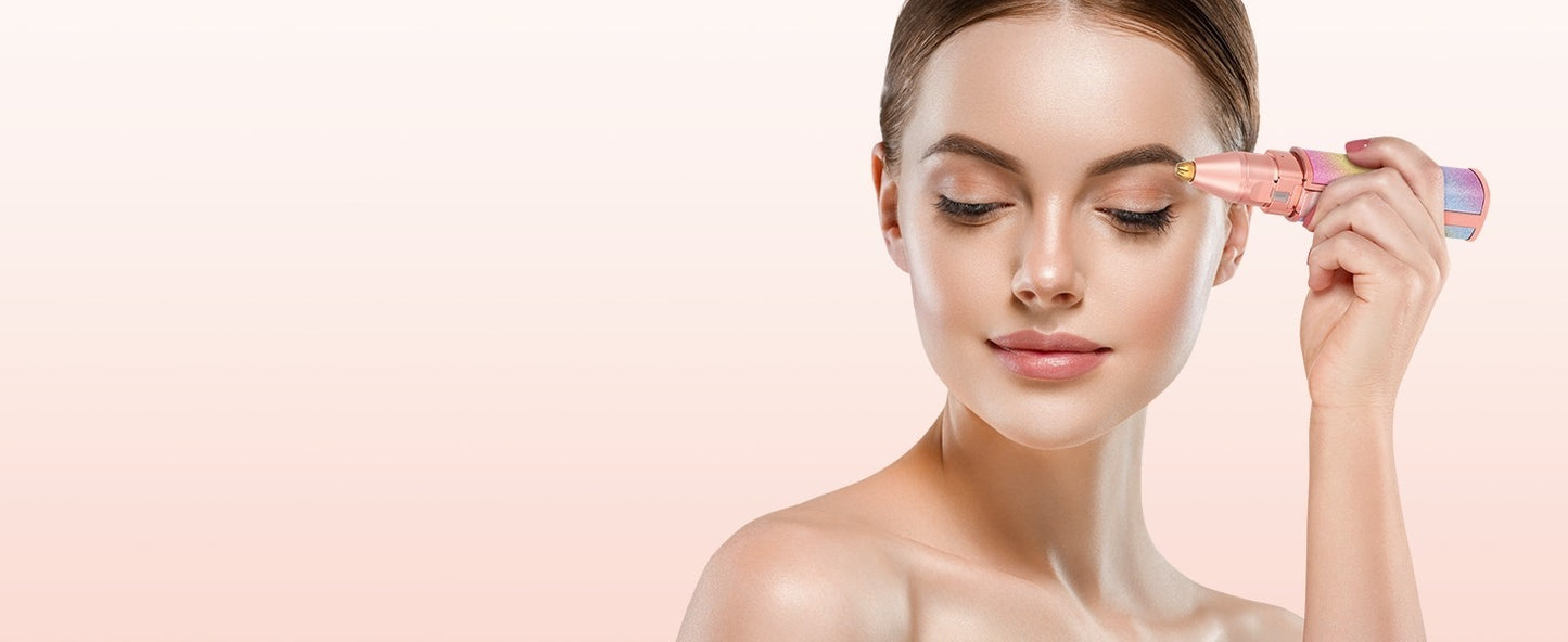 Flawless 2 in 1 Electric Eyebrow Trimmer and Shaver, Rechargeable Hair Remover for All Parts