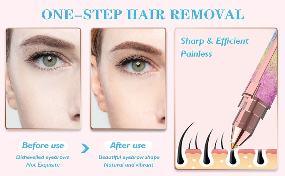 Flawless 2 in 1 Electric Eyebrow Trimmer and Shaver, Rechargeable Hair Remover for All Parts