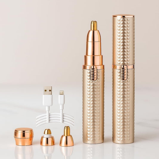 Flawless Eyebrow Trimmer for Women 3 in 1 Rechargeable Facial Hair Remover with Replaceable Heads