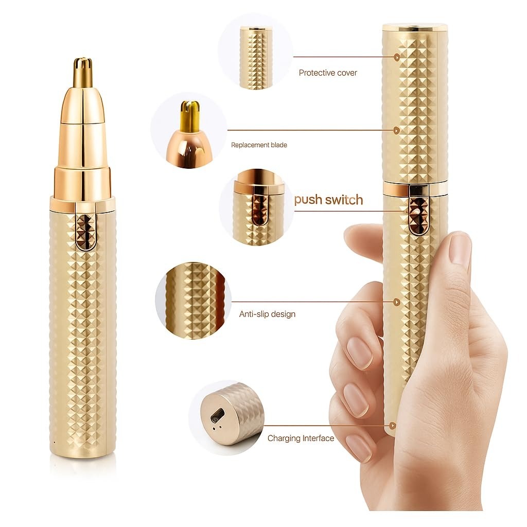 Flawless Eyebrow Trimmer for Women 3 in 1 Rechargeable Facial Hair Remover with Replaceable Heads