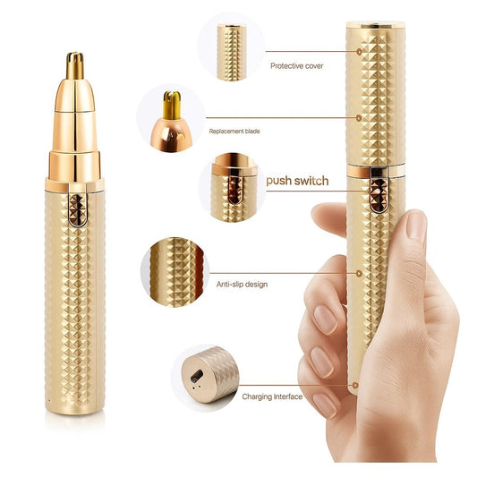 Flawless Eyebrow Trimmer for Women 3 in 1 Rechargeable Facial Hair Remover with Replaceable Heads