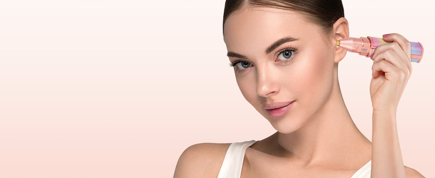 Flawless 2 in 1 Electric Eyebrow Trimmer and Shaver, Rechargeable Hair Remover for All Parts